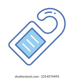 Do not disturb tag vector in trendy style, hotel door hanger