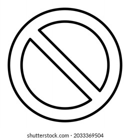 Do Not Disturb Vector Outline Icon Isolated On White Background
