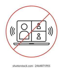 Do not disturb from video conference Forbidden to turn speaker on Keep your device silent mode icon sign