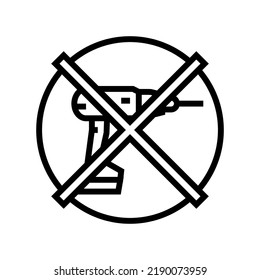 do not drill assembly furniture line icon vector. do not drill assembly furniture sign. isolated contour symbol black illustration