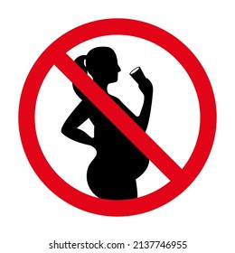 Do not drink alcohol during pregnancy. Packaging Symbol. Flat illustration. 