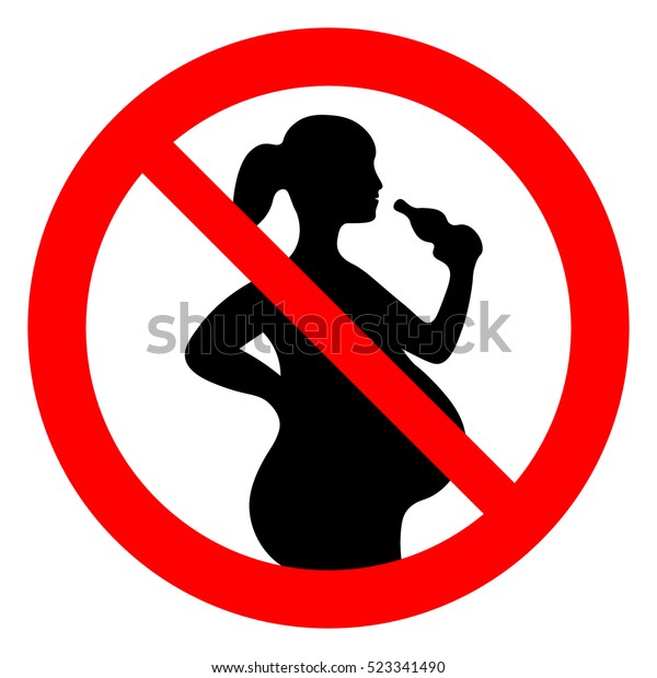妊娠中はお酒を飲まないでください 妊娠中の女性にはアルコールはない 禁酒記号 ベクターイラスト のベクター画像素材 ロイヤリティフリー