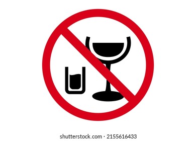 Do Not Drink Alcohol Red Prohibition Sign