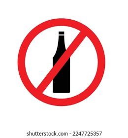 do not drink, caution warn symbol for public transport areas to do not do that. vector logo, sign, symbol