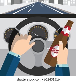 Do not drink and drive - freehand drawing vector Illustration