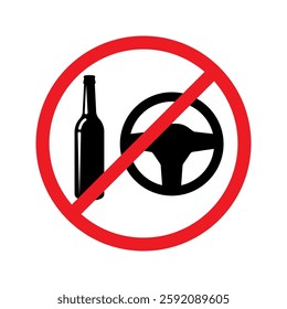 Do Not Drink and Drive Sign. Vector Illustration. 