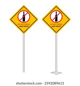 Do Not Drink and Drive Sign. Vector Illustration. 