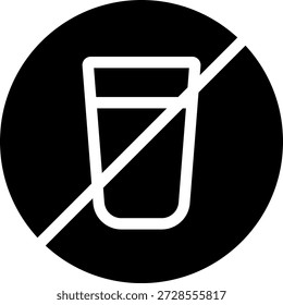 não beber design de ícone de estilo de glifo