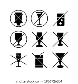 do not drink icon or logo isolated sign symbol vector illustration - Collection of high quality black style vector icons
