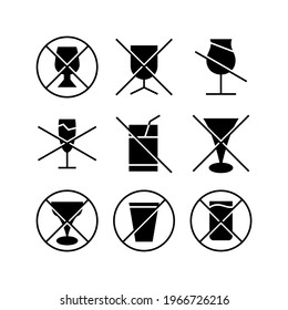 do not drink icon or logo isolated sign symbol vector illustration - Collection of high quality black style vector icons

