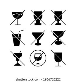 do not drink icon or logo isolated sign symbol vector illustration - Collection of high quality black style vector icons
