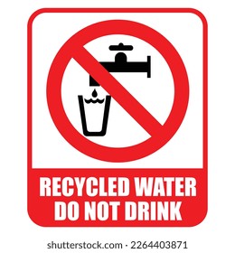 Kein Recycling-Wasserzeichen mit Warntext und Hintergrund trinken