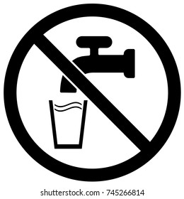 Do Not Drink Sign Black and White. Vector.