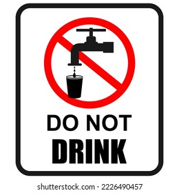 Do Not Drink, sticker and label vector