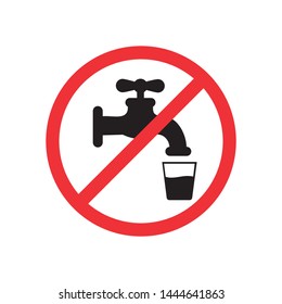 Do not drink water icon logo