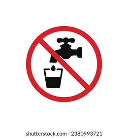 Do not drink water icon sign symbol isolated on white background