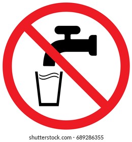 Do Not Drink Water Sign. Vector.