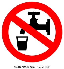 Do not drink water, vector sign
