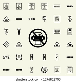 do not drive on rails icon. Railway Warnings icons universal set for web and mobile