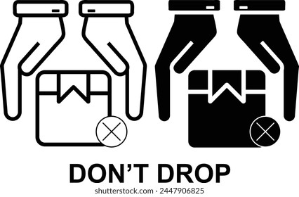 Do not Drop Black and White icon set. Editable Set of Delivery and Logistics web icons in line and fill style. High quality business icon set of Logistics