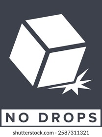 Do Not Drop. Fragile Items. Packaging Symbol. Sign and Label Indicating That Items Must Be Handled Carefully. No Drops - Vector Symbol.