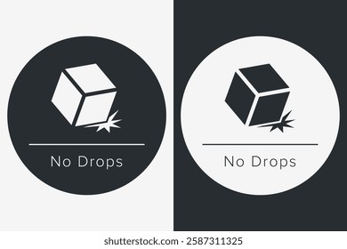 Do Not Drop. Fragile Items. Packaging Symbol. Sign and Label Indicating That Items Must Be Handled Carefully. No Drops - Vector Symbol.