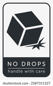 Do Not Drop. Fragile Items. Packaging Symbol. Sign and Label Indicating That Items Must Be Handled Carefully. No Drops - Vector Symbol.