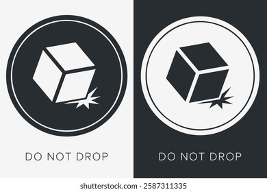 Do Not Drop. Fragile Items. Packaging Symbol. Sign and Label Indicating That Items Must Be Handled Carefully. No Drops - Vector Symbol.