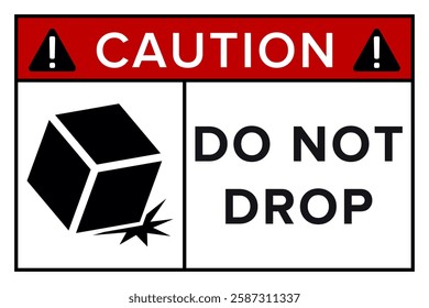 Do Not Drop. Fragile Items. Packaging Symbol. Sign and Label Indicating That Items Must Be Handled Carefully. No Drops - Vector Symbol.