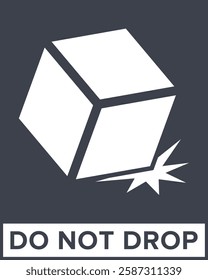 Do Not Drop. Fragile Items. Packaging Symbol. Sign and Label Indicating That Items Must Be Handled Carefully. No Drops - Vector Symbol.