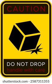 Do Not Drop. Fragile Items. Packaging Symbol. Sign and Label Indicating That Items Must Be Handled Carefully. No Drops - Vector Symbol.