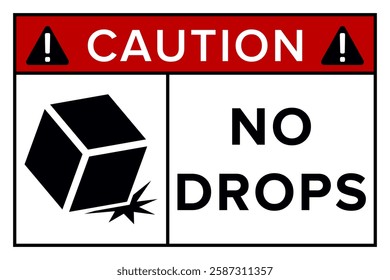 Do Not Drop. Fragile Items. Packaging Symbol. Sign and Label Indicating That Items Must Be Handled Carefully. No Drops - Vector Symbol.