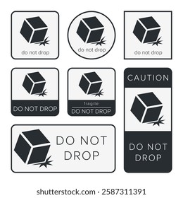 Do Not Drop. Fragile Items. Packaging Symbol. Sign and Label Indicating That Items Must Be Handled Carefully. No Drops - Vector Symbol.