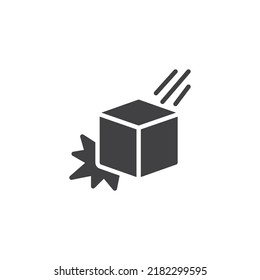 Do not drop vector icon. filled flat sign for mobile concept and web design. Falling box glyph icon. Symbol, logo illustration. Vector graphics