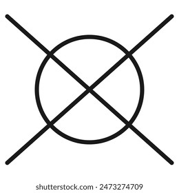 Do not dry clean icon symbol for laundry care in vector