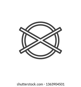 Do not dry clean Laundromat sign line icon. linear style sign for mobile concept and web design. Wash machine instruction outline vector icon. Symbol, logo illustration. Pixel perfect vector
