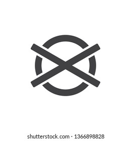 Do not dry clean Laundromat sign vector icon. filled flat sign for mobile concept and web design. Wash machine instruction  glyph icon. Laundry symbol, logo illustration. Pixel perfect vector 