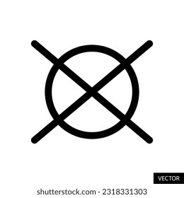 Do not dry clean, no dry cleaning laundry symbol vector icon in line style design for website, app, ui, isolated on white background. Editable stroke. EPS 10 vector illustration.