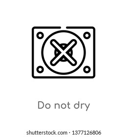 do not dry vector line icon. Simple element illustration. do not dry outline icon from signs concept. Can be used for web and mobile