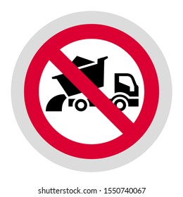 Do not dump cargo forbidden sign, modern round sticker