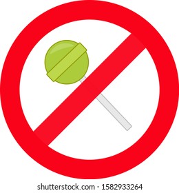 "Do not eat candy" vector sign isolated