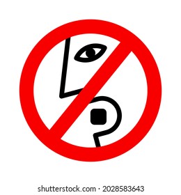 Do not eat desiccant icon. Warning eat plastic bag forbidden symbol