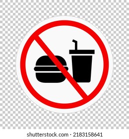 Do Not Eat And Drink Icon. No Food. Vector.