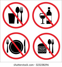 Do not eat and drink set vector