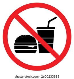 Do Not Eat and Drink Sign. Icon Vector.