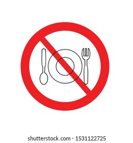 No Stop Sign Food Line Icon Stock Vector (Royalty Free) 1243622212