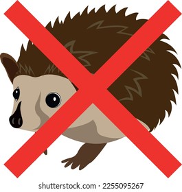 Do not eat hedgehogs. Save the hedgehogs. Ban on catching hedgehogs in the forest. Vector image.
