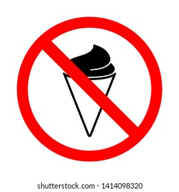 Do not eat ice cream sign vector illustration from the collection of signs