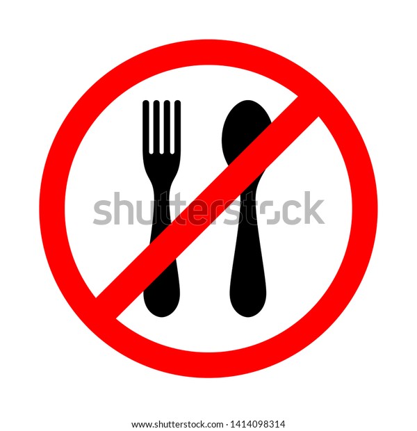 Do Not Eat Icon Spoon Fork Stock Vector (Royalty Free) 1414098314 ...