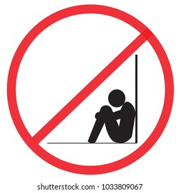 do not Emotion sad here. Not Allowed Sign, warning symbol, road symbol sign and traffic symbol design concept, vector illustration 